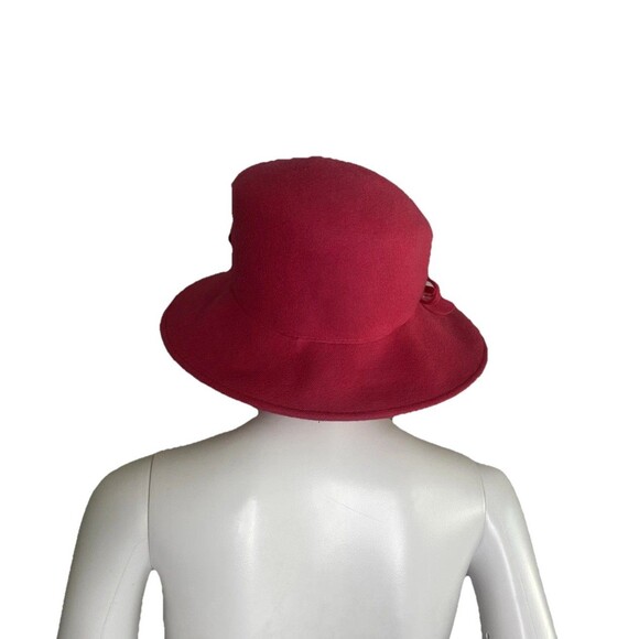 Vintage Betmar Demure Wool Beaded Pink Brim Hat - Picture 4 of 9